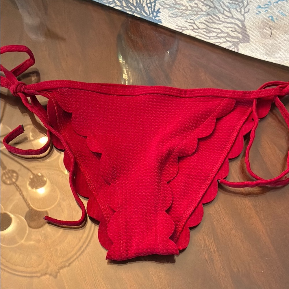 Lulu's Red Scalloped Bikini Bottom